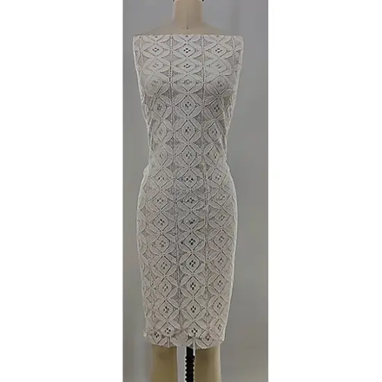 1 Yard Elegant Off-White Lace Fabric, 57/58" Wide, Cotton-Poly Blend for Apparel & Crafts {2}