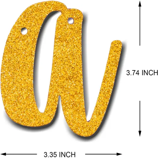 Happy 1st Anniversary Party Banner - Gold Glitter 1 Year Garland {5}