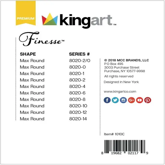 KINGART Finesse&trade; Gift Box Brush Set, 10 pc {5}