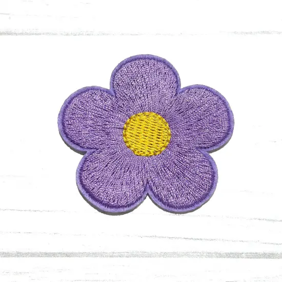 Flower embroidered patch Lilac {6}