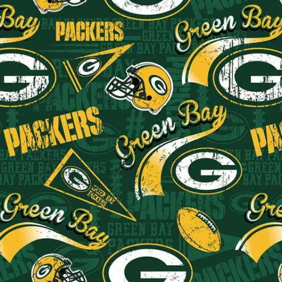 Licensed NFL Green Bay Packers Retro Cotton 14837-D Fabric by the Yard {1}
