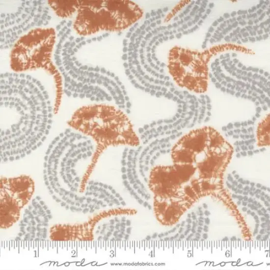 Kawa Pewter Ginko Leaf Shibori 44"/45" Fabric Per Yard {1}