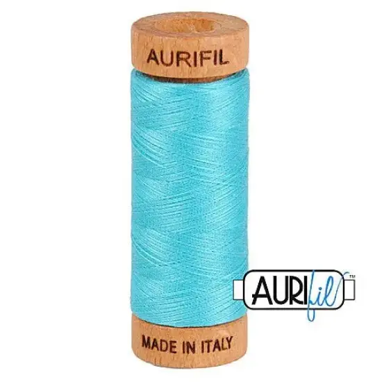 5005 Bright Turquoise Aurifil Cotton 80wt Spool {1}