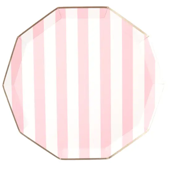 PETAL PINK SIGNATURE CABANA STRIPE PLATES {1}