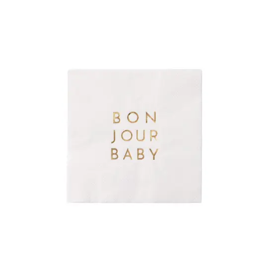 BONJOUR BABY BLANC WHITE COCKTAIL NAPKINS {1}