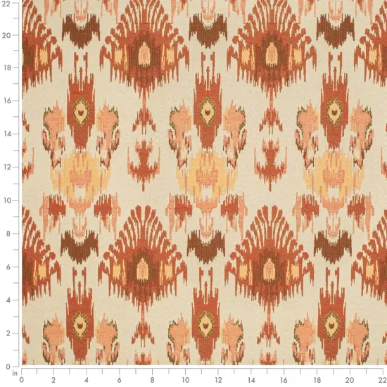 Terra Cotta - OrangeRust AbstractGeometric,global Upholstery Fabric 54 Inches" {2}