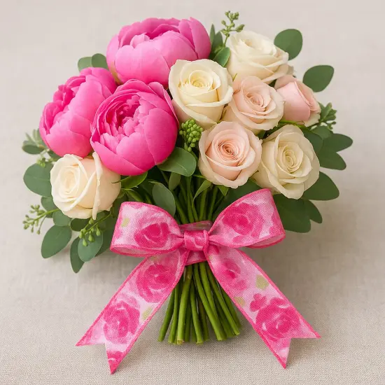 Designer&rsquo;s Shop WR 63-5201 Spring Summer Pink Wild Rose floral wired edge ribbons (2.5" x 10 yards) {6}