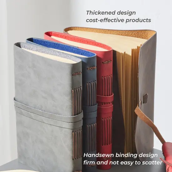 RILIHO Leather Journal for Women - Genuine Leather Journals for Writing 8x10 Inches Vintage Journal For Men and Women, Artist,Travel Journal,Red {4}