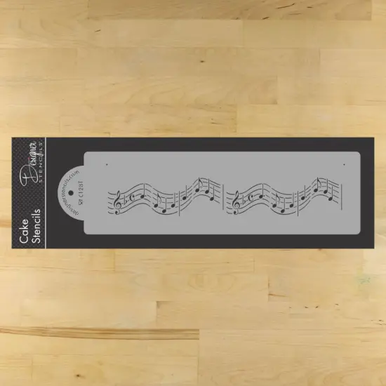 12-Inch Musical Notes Cake Stencil Border | C128T by Designer Stencils | Stencils for Royal Icing, Airbrush, Dusting Powder | {1}