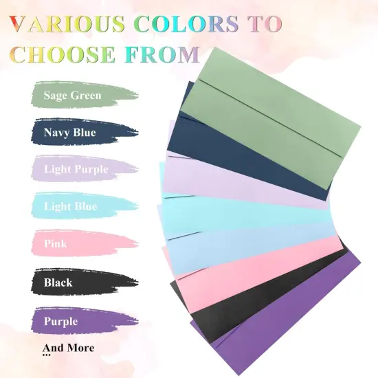 50 Pack Light Purple #10 Business Envelopes, Standard Envelopes Self Seal, 4 1/8 x 9 1/2 Inch Letter Size Business Mailing Envelopes for Checks Invoices Statements Baby Shower Wedding Birthday {4}