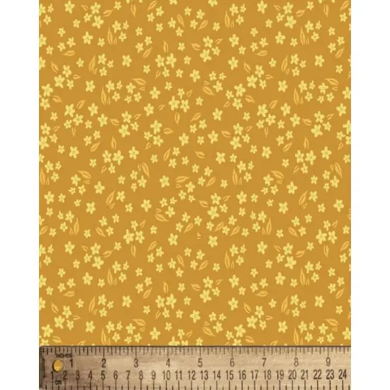 Petite Flowers Yellow Floral Cotton Fabric | By the Yard | Sewing and Crafting | 44 inches wide {1}