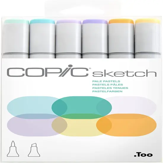6 Color Dual Tip Art Marker Set - Pale Pastels {1}
