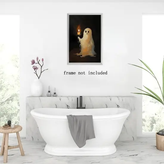 Halloween Cute Ghost Wall Art Decor - 8x12 Inch (Unframed) {5}
