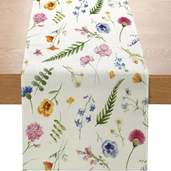 Wildflower Bloom Floral Table Runner 13x72 Inch Seasonal Spring Summer Kitchen Dinning Table Decoration for Indoor Outdoor Birthday Home Party Decor {4}