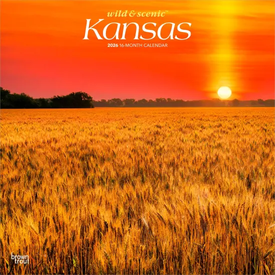 Kansas Wild & Scenic | 2026 12 x 24 Inch (Hanging) Monthly Square Wall Calendar | Plastic-Free {1}