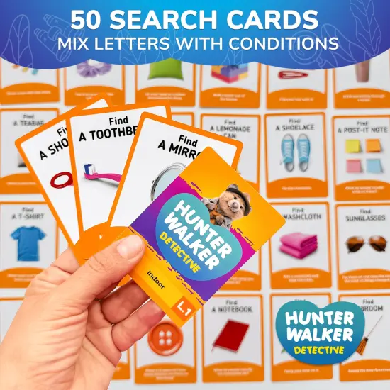 Indoor Scavenger Hunt 50 Cards for Kids - Search and Find {2}
