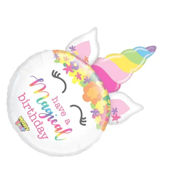 33" Mighty Birthday Unicorn Foil Balloon Birthday Party Decor {3}