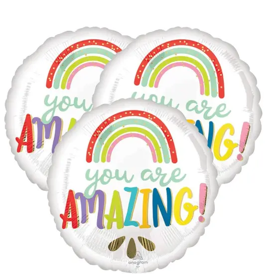 Anagram&reg; 17 Inch You Are Amazing Rainbow Balloon {6}