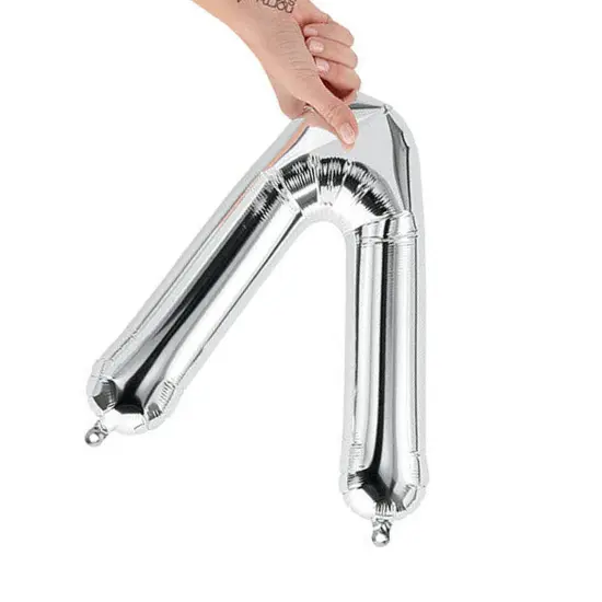 NorthStar Balloons&reg; 16" Silver Letter V Balloon Air Fill Only Foil Mylar {3}