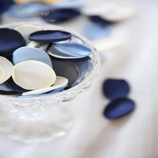 300pcs Rose Petals Dusty Blue Navy Faux Silk Flower Petals for Wedding Flower Girl Basket Aisle Scatter Dinner Table Centerpieces Party Confetti Decoration {5}