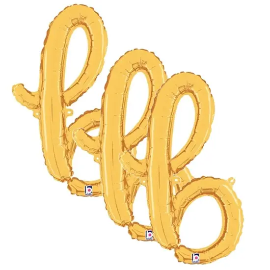 Betallic&reg; 24 inch Script Letter B Gold Air Fill Only {3}