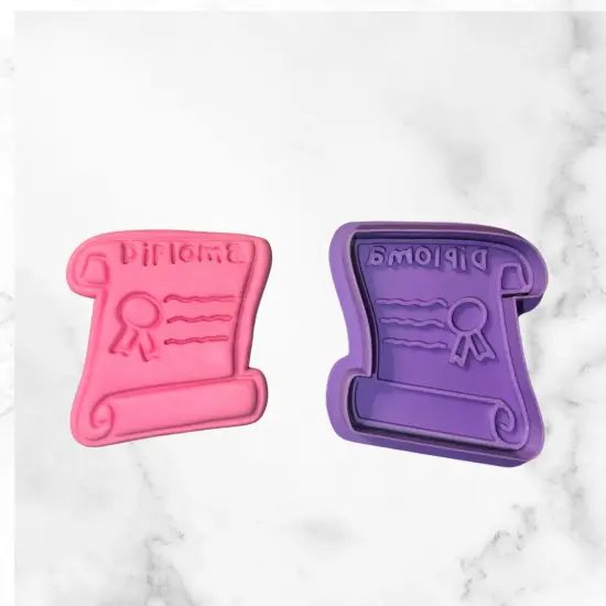 Graduation Diplolma Cookie Cutter and Stamps {6}