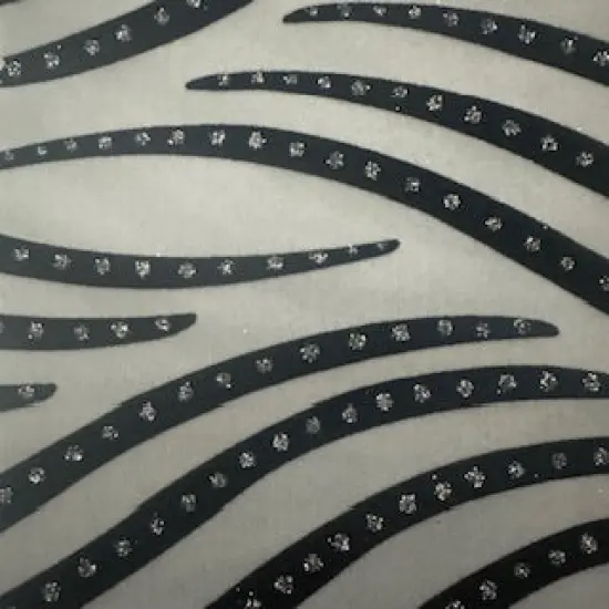 1 Yard Zebra Flocking Glitter Nylon Spandex Fabric for Costumes, Dancewear, Cosplay 56 Inch Width {2}