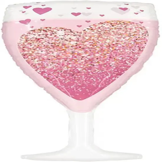 4PCS Pink Champagne Bottle Balloons Champagne Glasscup Balloon Foil {3}