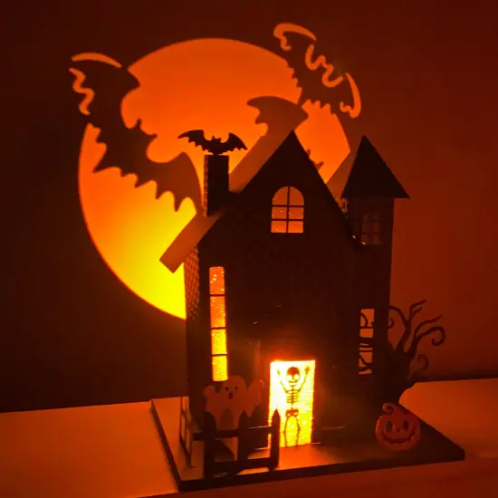 Haute Decor Halloween Haunted House with Bat Projection {5}