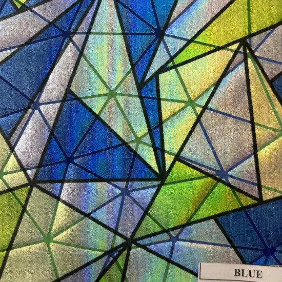 1 Yard Prismatic Hologram Multi-Foil Spandex Fabric for Performance Outfits and Creative Wear 60 Inch Width Multi Rainbow {4}