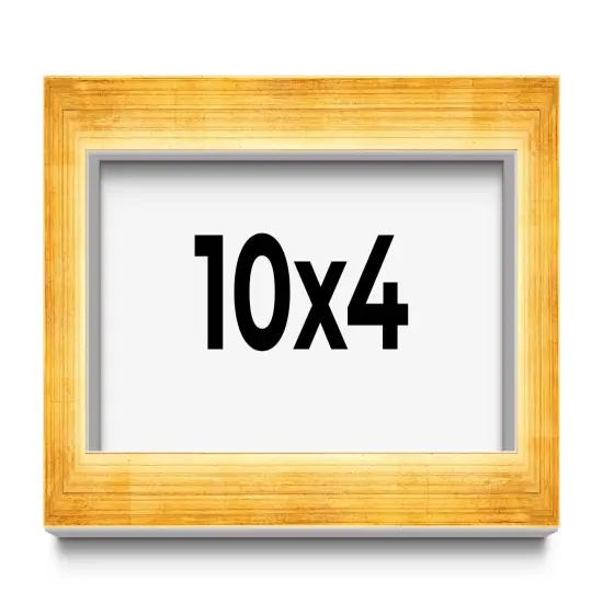 Panoramic Minimalist Shadow Box Gold Picture Frame - UV Acrylic, Backing, Hanging Hardware {1}