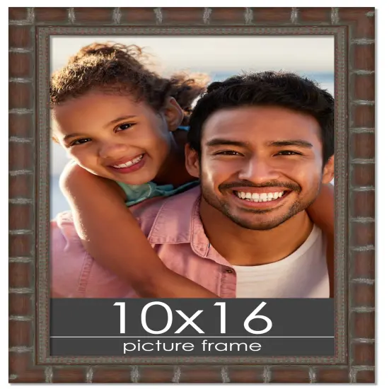 10x16 Modern Bamboo Picture Frame with UV-Resistant Acrylic & Acid Free Backing, Available in5 Finishes - Gold, Silver, Brown, Black, and Natural {1}