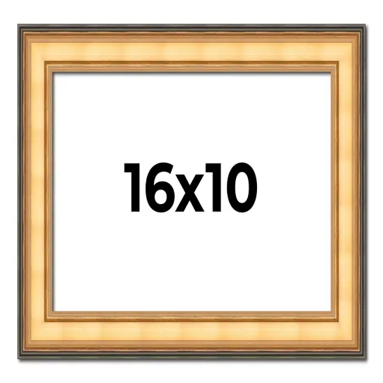 Traditional Gold Picture Frame - UV Acrylic, Backing Board, Hanging Hardware Included {1}