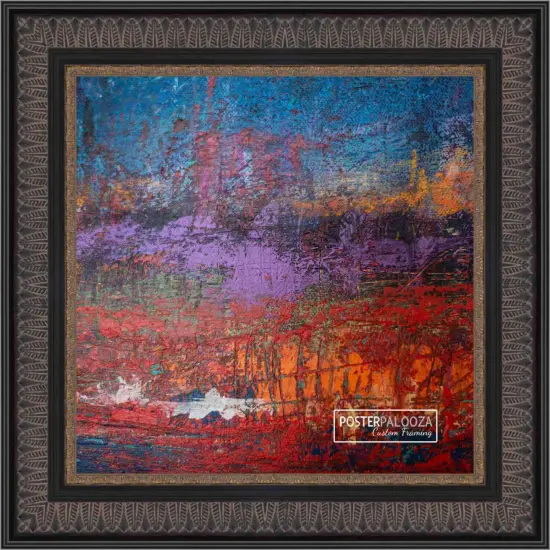 Square Museum Brown Picture Frame - UV Acrylic, Foam Board Backing, Hanging Hardware {1}