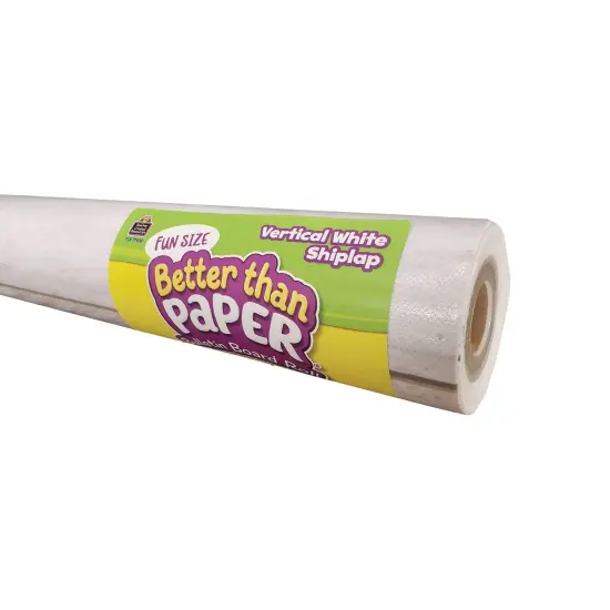 Fun Size Better Than Paper&reg; Bulletin Board Roll, 18" x 12', Vertical White Shiplap {1}