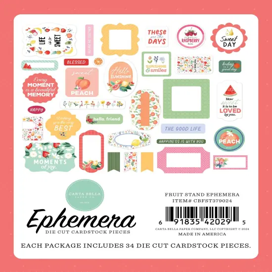 Carta Bella Cardstock Ephemera-Icons, Fruit Stand {4}