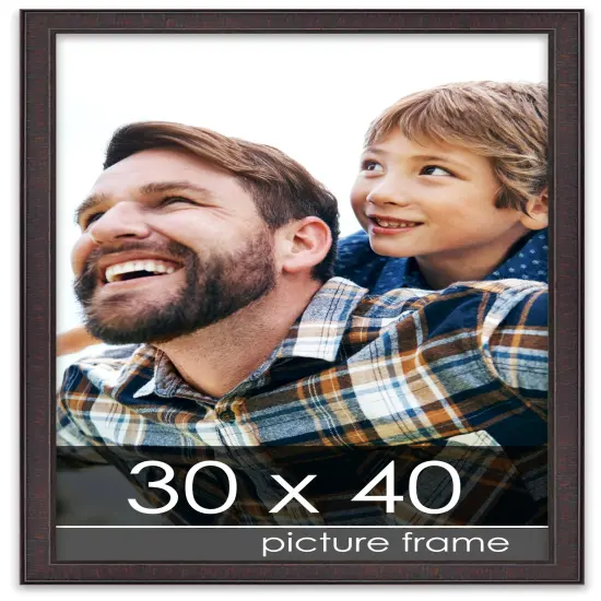 Textured Brown Picture Frame - UV Acrylic, Foam Board Backing, Hanging Hardware {1}