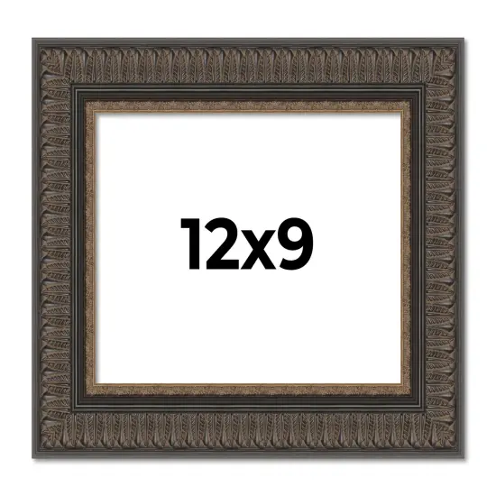 Photo Size Museum Brown Picture Frame - UV Acrylic, Foam Board Backing, Hanging Hardware {1}