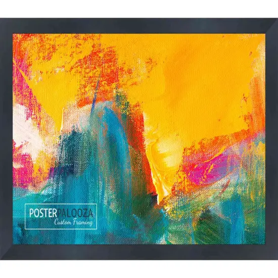 Photo Size Modernist Black Picture Frame - UV Acrylic, Foam Board Backing, Hanging Hardware {6}