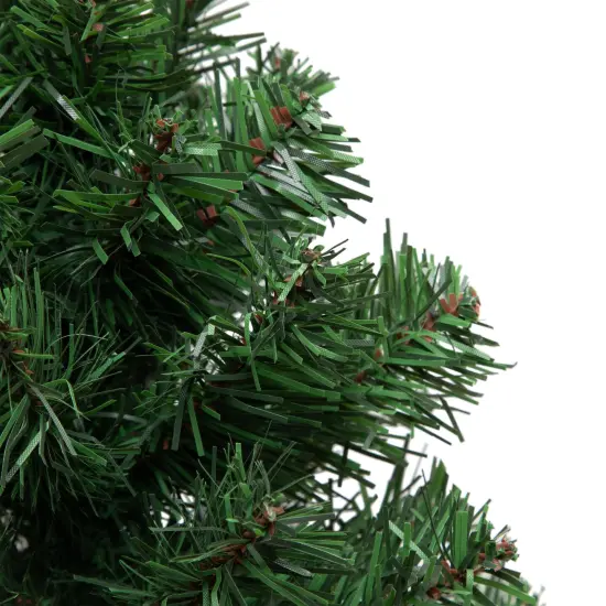 Northlight Mini Canadian Pine Artificial Christmas Tree with Faux Wood Base - 12" - Unlit Green {6}