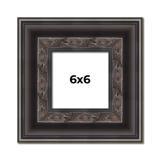 Square 3.5" Wide Ornate Black Frame - UV Acrylic, Foam Board Backing, Hanging Hardware {1}