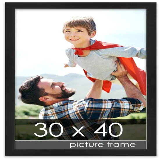 Decor Black Picture Frame - UV Acrylic, Foam Board Backing, Hanging Hardware {1}