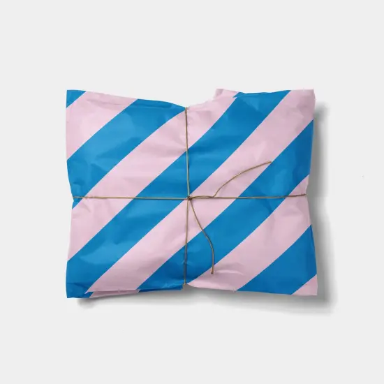 Blue and Pink Colorful Striped Gift Wrap {1}