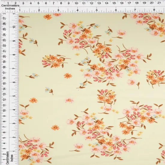 1 Yard CEY Floral Print Woven Fabric Lightweight Soft Drape 58/59" Wide PINK {2}