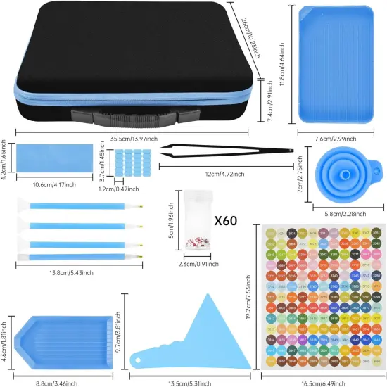 Diamond Painting Storage Boxes - Accessories and Tools Kit (Blue） {2}