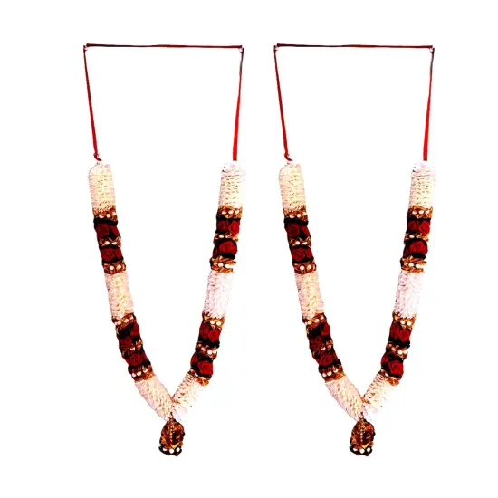 Pack of 2 Varmala for Wedding Artificial Mala for Bride and Groom Indian Milni Mala Wedding Garland Haar 24 Inch Muslim Punjabi Jaimala Nikkah {1}