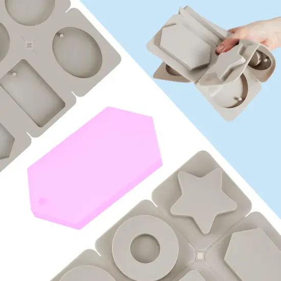 i 2 Pcs Silicone Wax Melt Molds Silicone Resin Keychain(Various Style) {4}