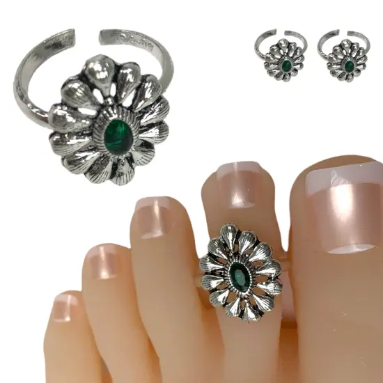 Real Silver Adjustable Silver Toe Rings Pair Indian Bichiya Feet Accessories Tribal Toe Rings Summer Beach Jewelry Comfort Fit Toe Rings for Women {3}
