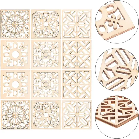 20pcs Unfinished Wooden Pieces Embellishments {2}