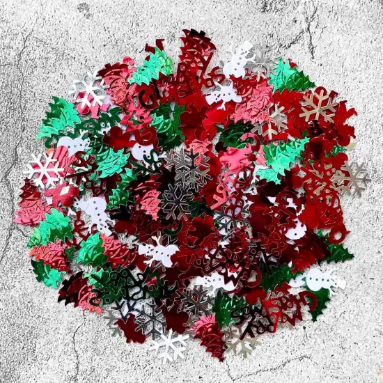 Christmas Confetti Tree Snowflake Snowman {3}